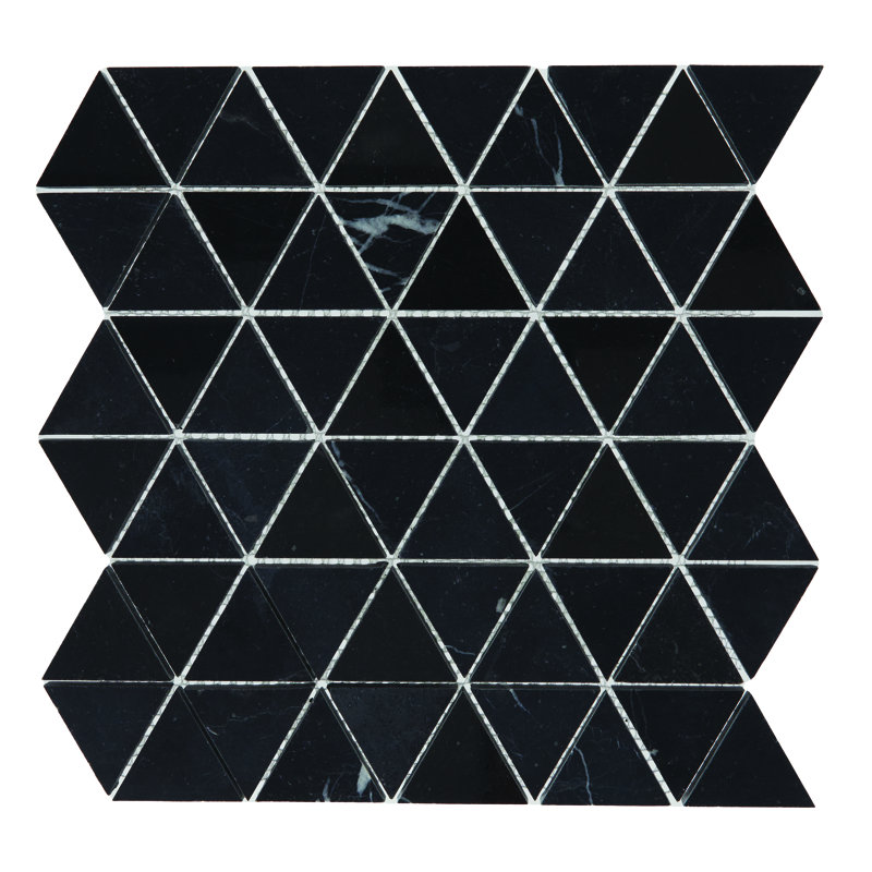 Pietra Divina 12" x 12" Natural Stone Mosaic Wall Tile, Marquina Dark Blue