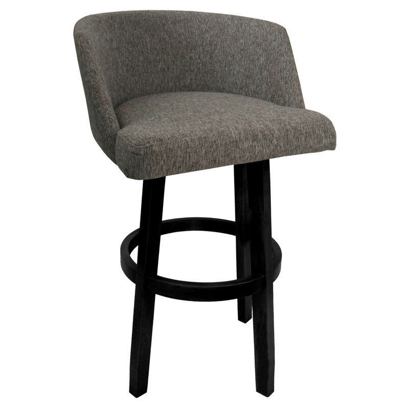 Sykes Swivel Counter Wood Bar Stool 26" Sykes - Vivian - Basin Beige - Black, Counter Stool (26'' Seat Height), Light Gray