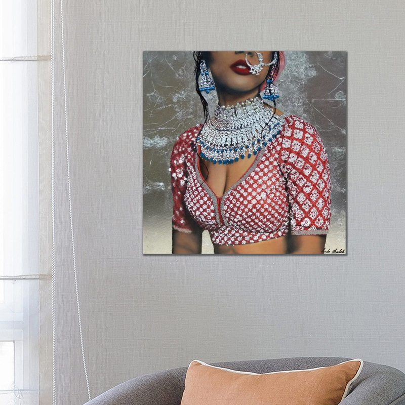 Indian Couture II by Linda Charles - Painting on Canvas, Wrapped Canvas, 66.04 cm H x 66.04 cm W x 3.175 cm D