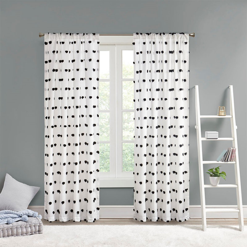 Unique Pom Pom Embellished Single Curtain Panel