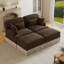 Canapé modulaire de 69 po avec accoudoirs délicats à pampilles et 4 coussins, canapé-lit moderne à motif léopard en chenille confortable avec 2 repose-pieds et siège profond de 24 po pour le salon