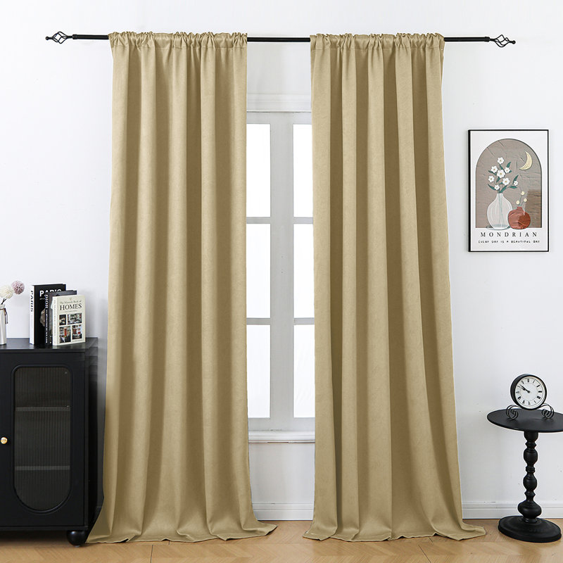 Panneaux de rideaux obscurcissants estampés pour rideaux occultants et isolants, Beige, L 52 po x L 84 po