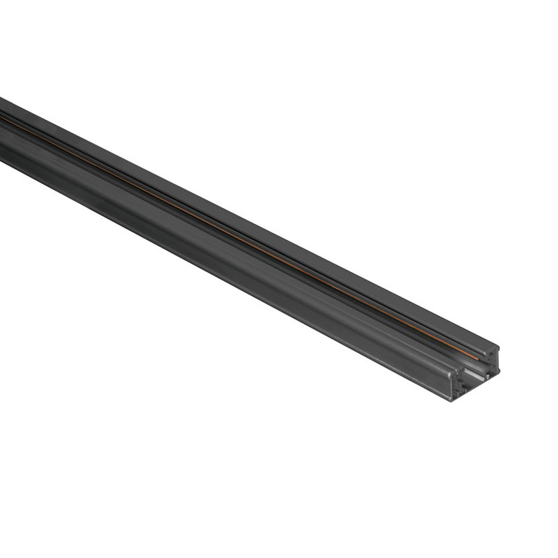 Rail à un circuit, Noir, H 0,68 po x l 24 po x P 1,48 po