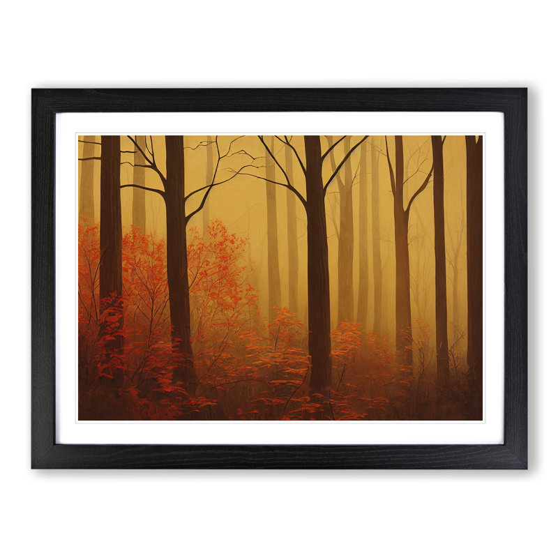 Delightful Autumn Forest - Single Picture Frame Painting, Black, 46cm H x 64cm W x 2cm D