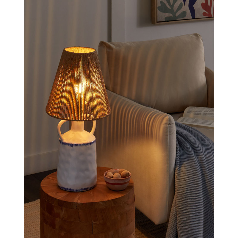 Charisse Brown Table Lamp, White