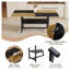 Ensemble de table de salle à manger 71 "moderne en bois épissé et noir avec tablette de rangement et 6 chaises en cuir PU-46523755