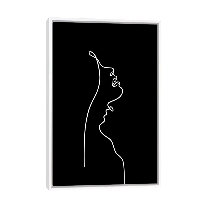 Impression de dessin « Lip like Compass-noir Edition » par Dane Khy, Pas de tapis, H 48 po x l 32 po x P 1,5 po