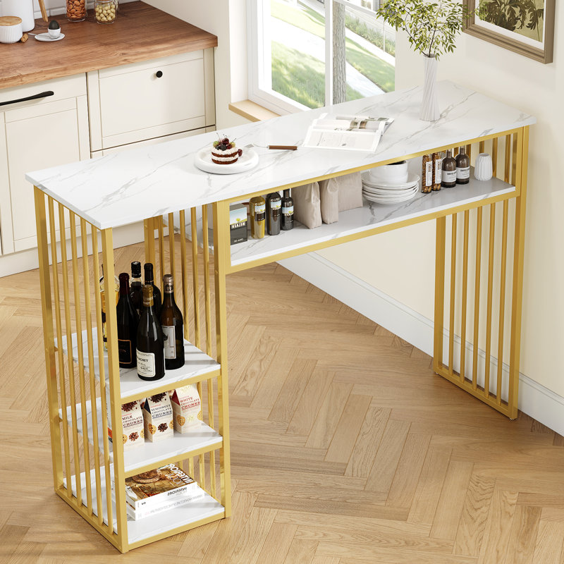 140 cm Iron Mini Bar Cabinet, Gold