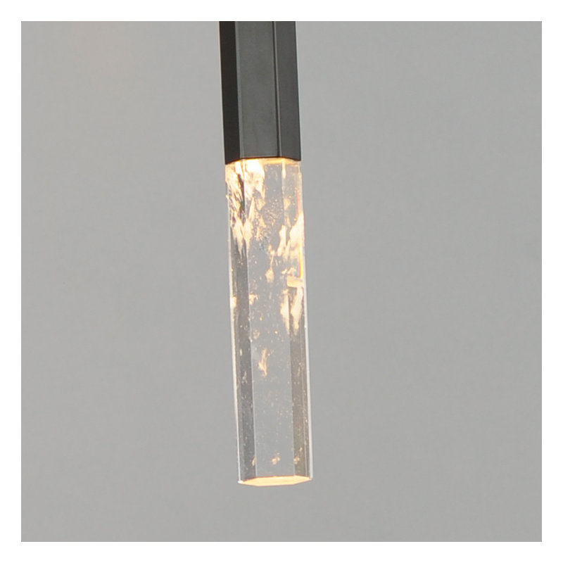 Luminaire suspendu 1 lumière diaphane, Noir, H 19,75 po x l 1,5 po x P 1,5 po