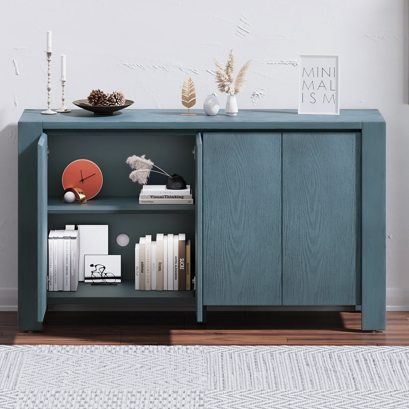 Buffet avec tablettes réglables et trous pour câbles, Marine