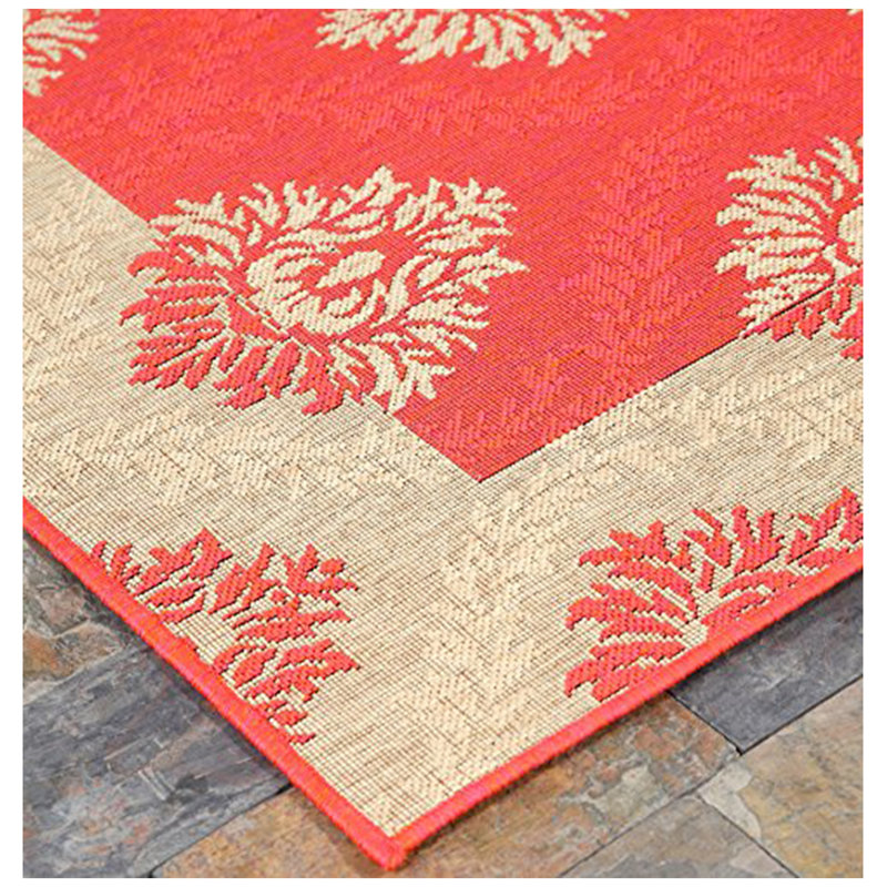 Tapis rouge / beige tissé à plat Gayle, Rectangle 3 pi 3 po x 5 pi