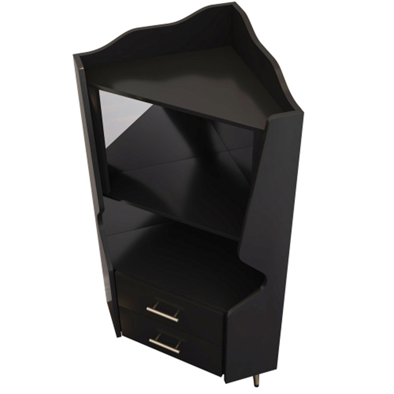 27''W Home Corner Bar Cabinet, Black