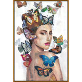 Lady With Butterflies Painting by Fern Cassidy
