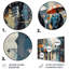 Décoration murale en métal bleu et gris Reflets of a Rainy City - City Art Deco-453954014