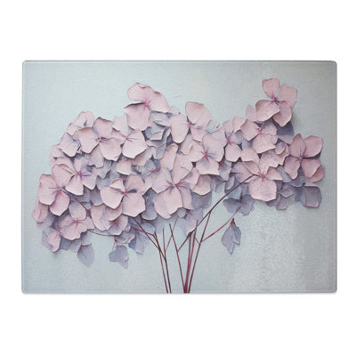 Hydrangea Minimalism  Glass Chopping Board