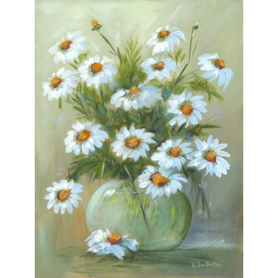 «Bowl of Daisies» par Pam Britton - reproduction d'art sur toile tendue