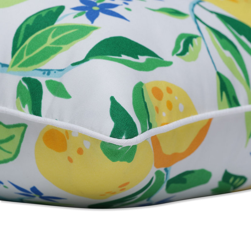 Housse de coussin d'extérieur carré jaune Lemon Tree