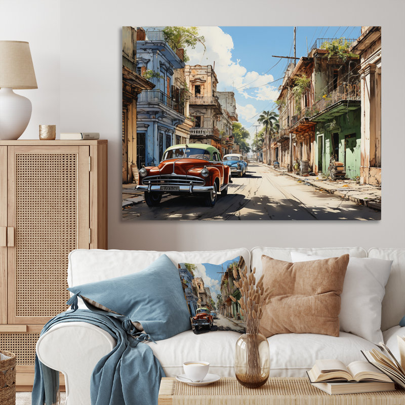 Cuba Rhythms Street I - art mural paysage de Cuba, Toile tendue, H 12 po x l 20 po x P 1 po