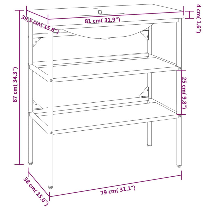 Guanciale 31.1cm Single Bathroom Vanity Base Only, Black