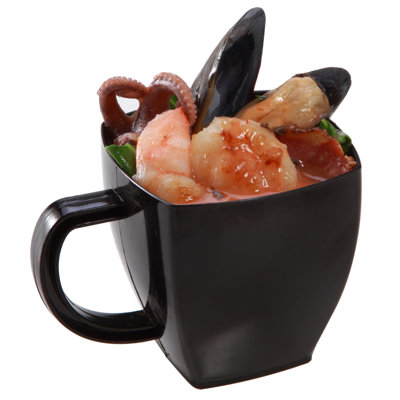 Articles de restaurant - 5 tasses à espresso carrées, 100 tasses à café en plastique jetables - plastique PS, avec poignées, tasse à dessert noire, pour les événements de restauration, les fêtes, les mariages et les cafés