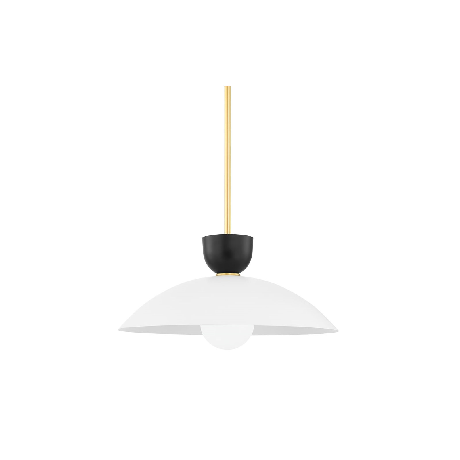 Viera Single Light Metal Pendant, Aged Brass, 10" H x 19.75" W x 19.75" D