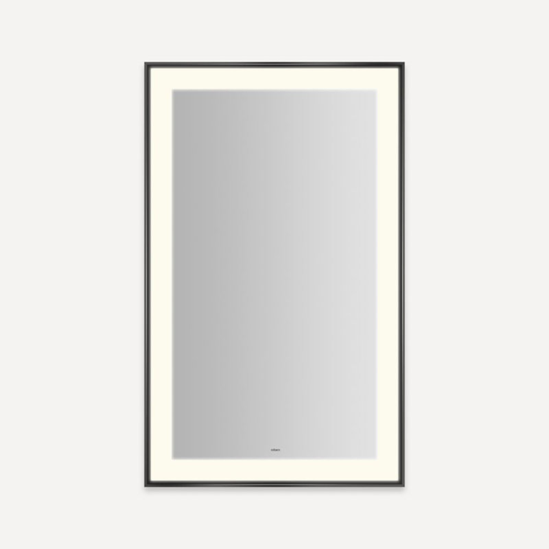 Sculpt Lighted Mirror, 41.25" x 25.25", Matte Black