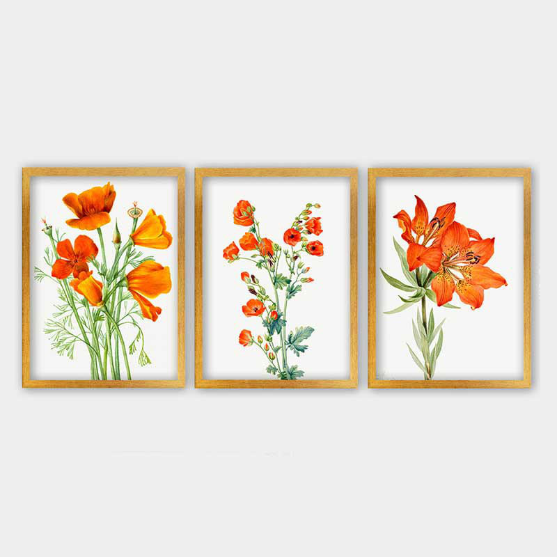 Superbe ensemble de peintures décoratives encadrées (3 pièces) de 21,7 po x 29,5 po chacune | Cadre 100% bois avec polystyrène de 0,8 pouce | Impression numérique UV | Parfait pour la décoration murale de salon, de bureau et de galerie