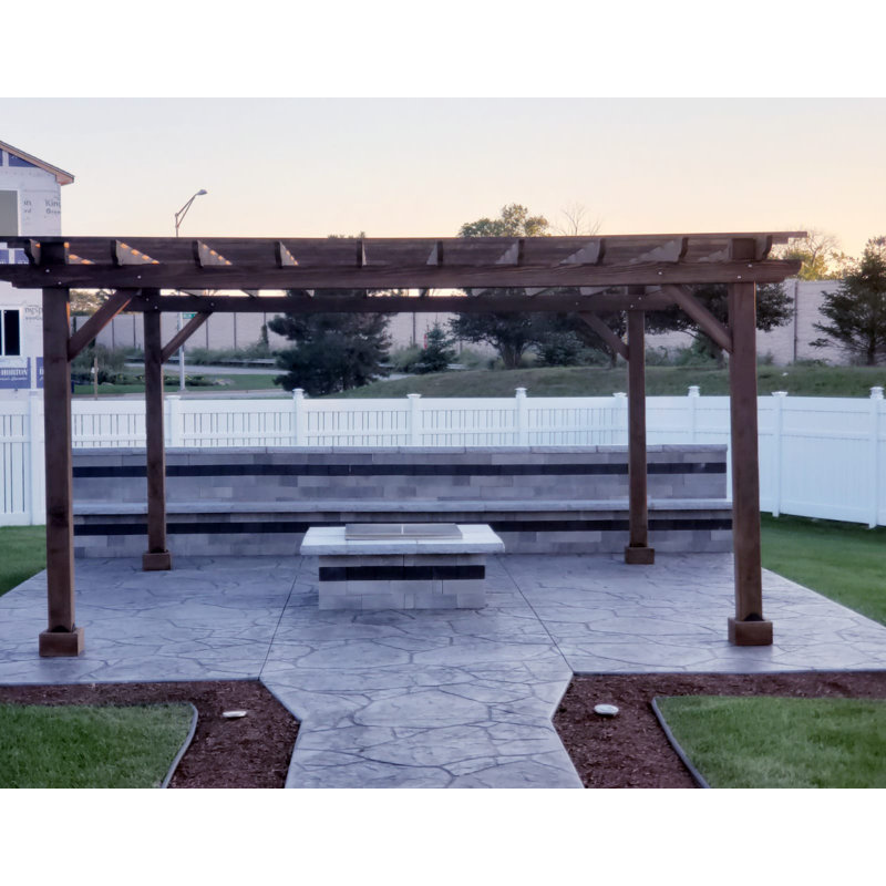 Best Redwood Mission Brown 12 ft x 12 ft Wooden Pergola