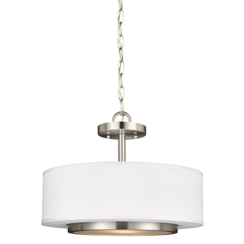 Nance Two Light Semi-Flush Convertible Pendant from Generation Lighting , Brushed Nickel