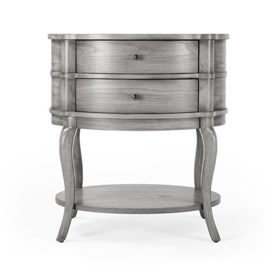 Jarvis Oval 2-Drawer Side Table