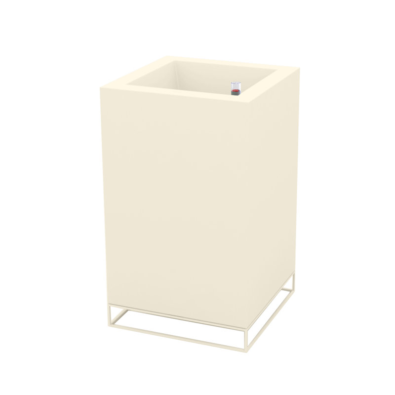 Vela Resin Pot Planter, 39.25" H x 23.5" W x 23.5" D, Ecru