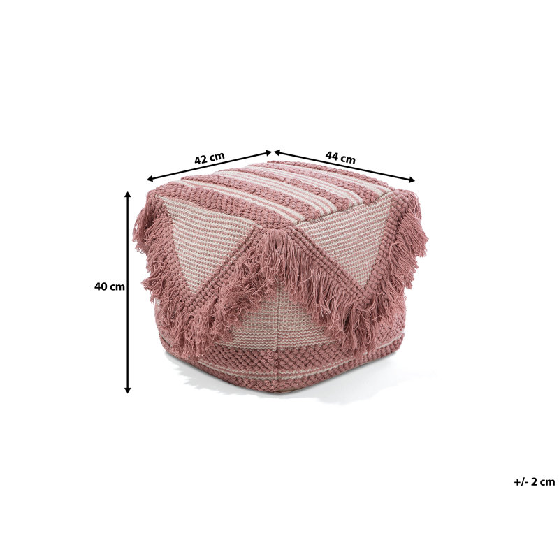 Clarwin 44cm Wide Rectangle Geometric Pouffe Ottoman