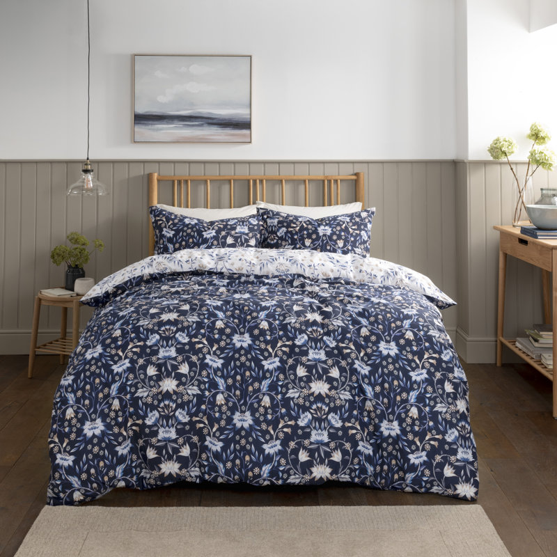 Copenhaver Polyester Floral Duvet Cover Set with Pillowcases Included, 260 x 220cm - 1 Standard Pillowcase