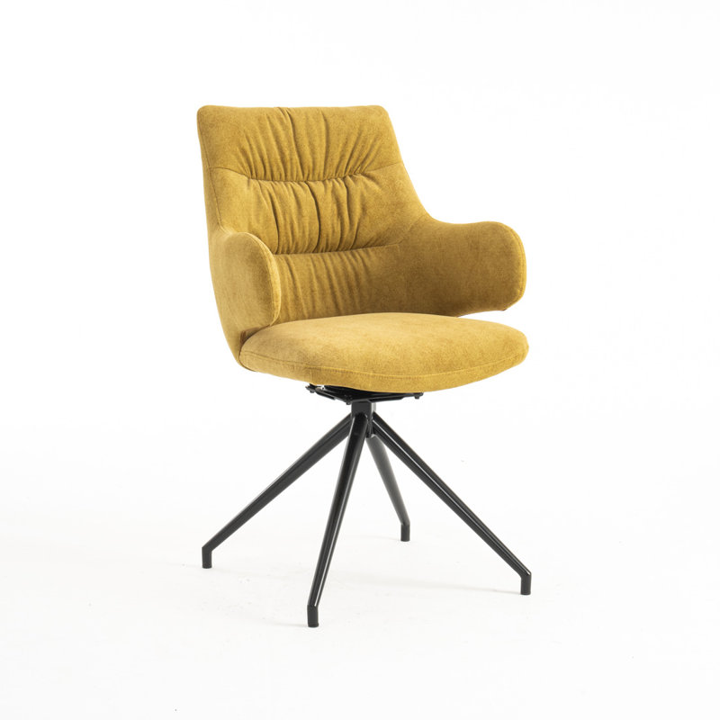 Aubrianah 50cm H Velvet Upholstered Armchair, Mustard