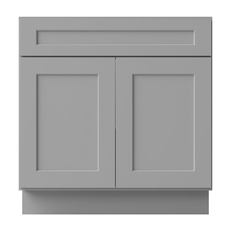 Armoire de cuisine en bois massif prêt à assembler Sinber, Gris, 33"