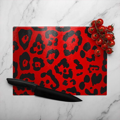 Leopard Print Glass Chopping Board