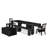 Mackenzye 6 Pieces Extendable Dining Set Includes a Rectangle Xtenczar Table, 1 Coffee Table, 2 Polyester Fabric Stackable Dining Chairs and 2 Modern Benches - (Finish Option)-1639290836-1639290834-1639290835