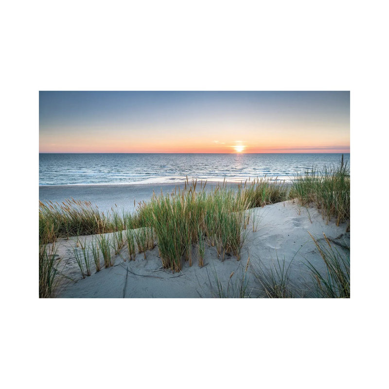 Sunset On The Dune Beach by Jan Becke - Wrapped Canvas Print, 30.48 cm H x 45.72 cm W