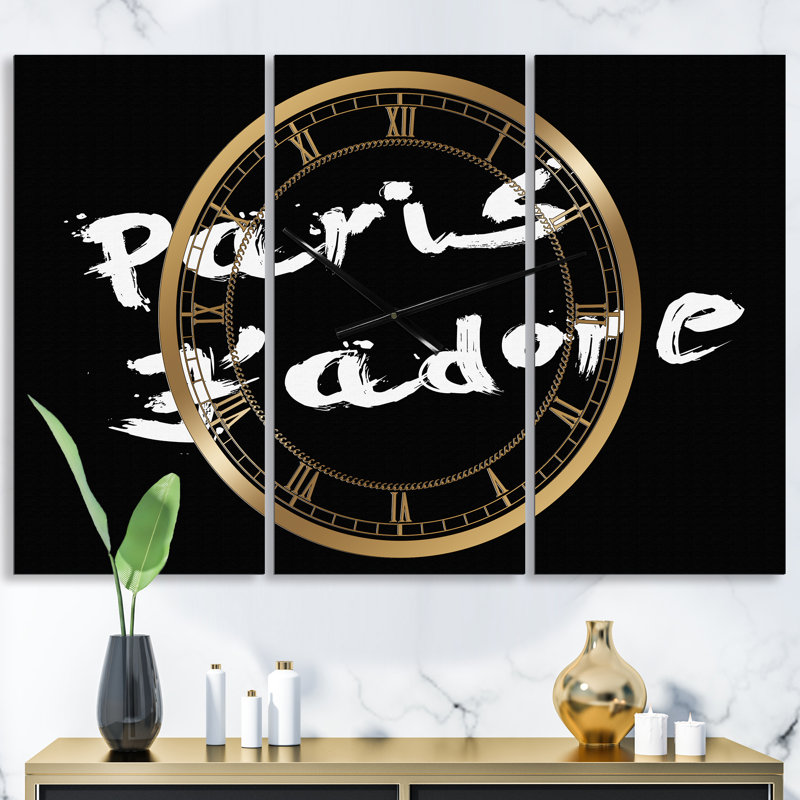 Horloge murale 3 panneaux Paris Jadore