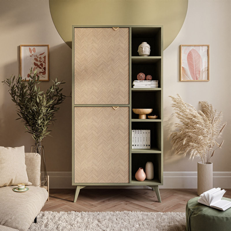 Daking 160cm H x 80cm W Standard Bookcase, Eucalyptus