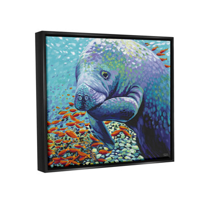 «Underwater Manatee Impressionist» par Carolee Vitaletti - peinture sur toile