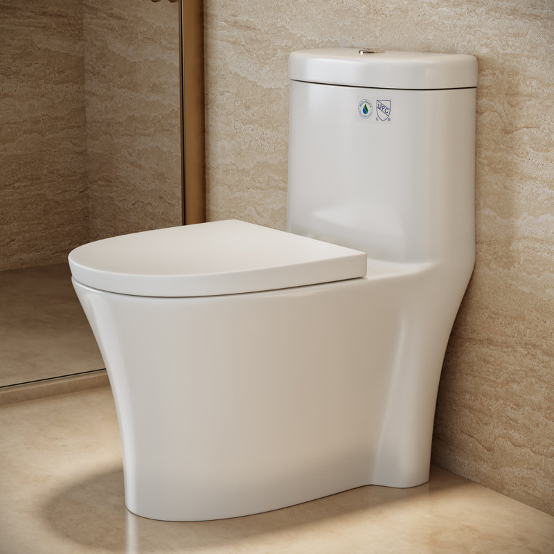 Toilette allongée 1 pièce à hauteur de comptoir et à jupe simple 4,8 LPF Cantrio WC-1105