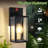 2-Pack Upgraded Motion Sensor Outdoor Wall Lights, Dusk To Dawn Porch Lights Outdoor Wall Sconce Lanterns, 3 Lighting Modes Exterior Lighting Fixtures, Black Outside Lights For House Front Door Garage