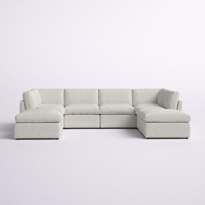 Canapé modulaire de coin symétrique de 129 po avec repose-pieds Arvill Amuri