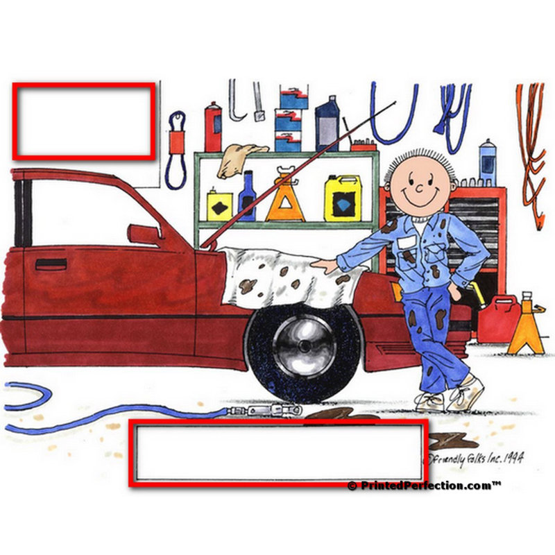 Personalized Friendly Folks Auto Mechanic - Male Rhinestone Bordered Key Chain, Yes