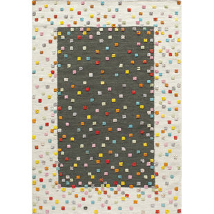 Virgil Geometric Handmade Flatweave Charcoal/Ivory Area Rug