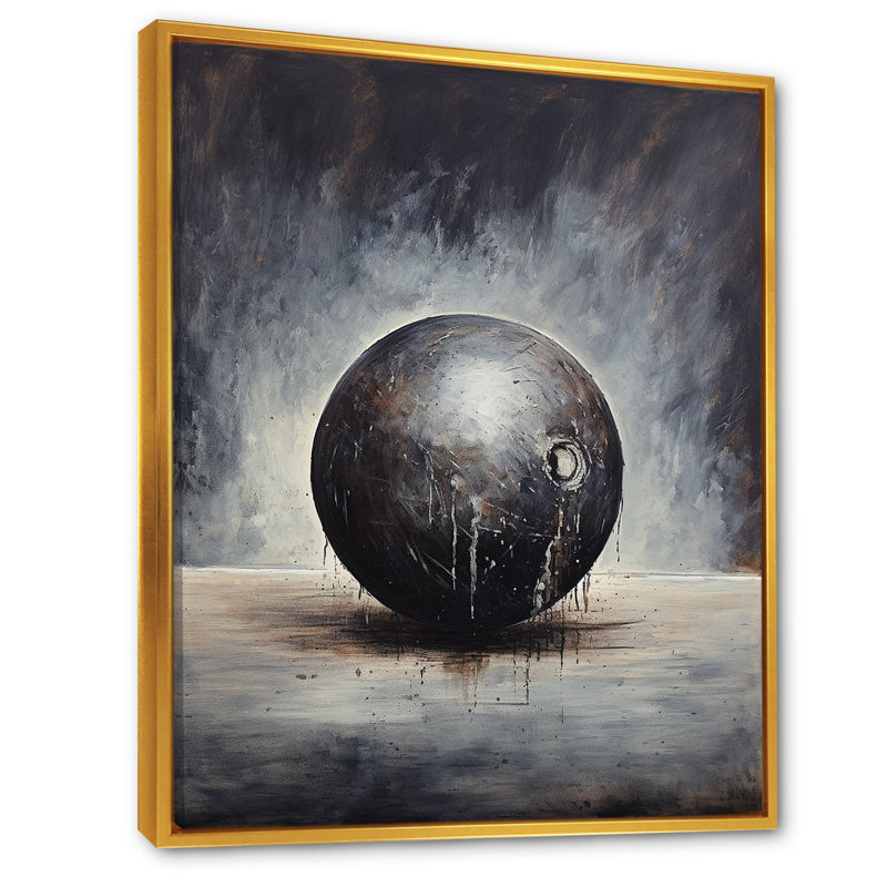 «Bowling Slate Strike» sur toile, Cadre flottant doré, H 32 po x l 24 po x P 1 po