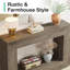 Console Farmhouse avec rangement - Table d'entrée étroite et rustique avec tablette ouverte, canapé d'appoint industriel pour le couloir, le salon ou le vestibule