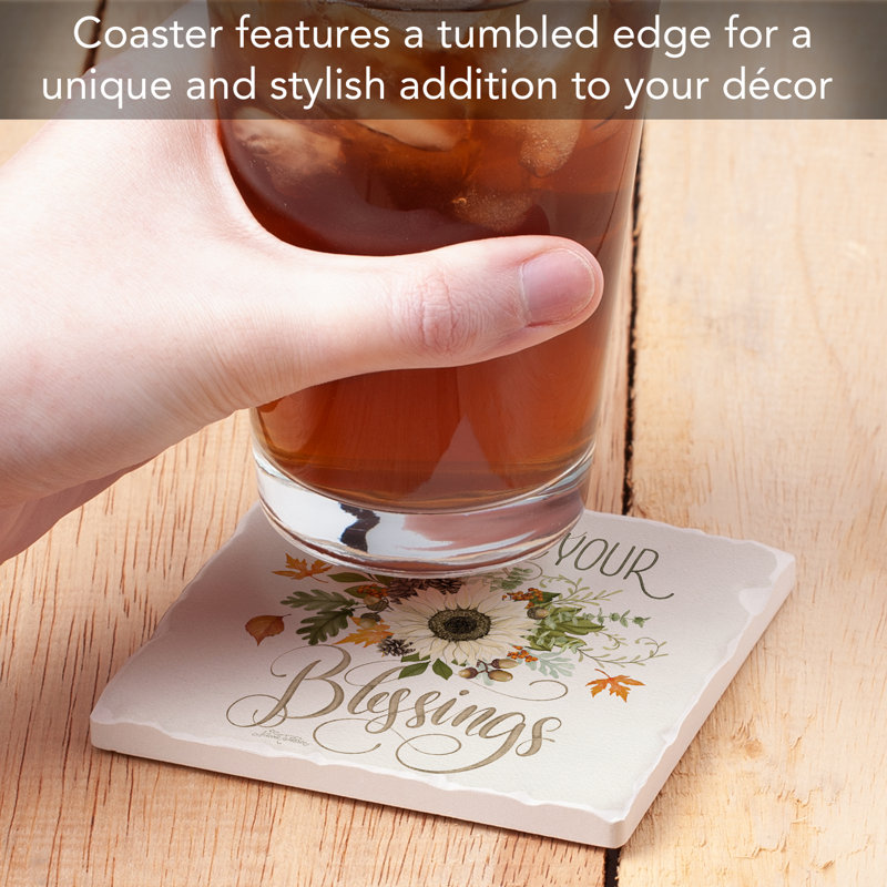 Count Your Blessings Single Tumbled Tile Coaster Create Your Own Set