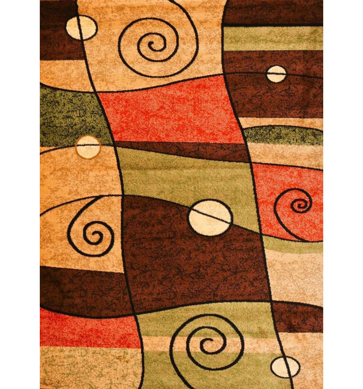 Tapis intérieur / extérieur brun clair / brun Alanson, 5 pi x 7 pi